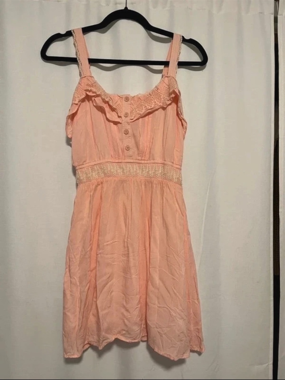 Papaya Peach Ruffle-Trim Sleeveless Sundress